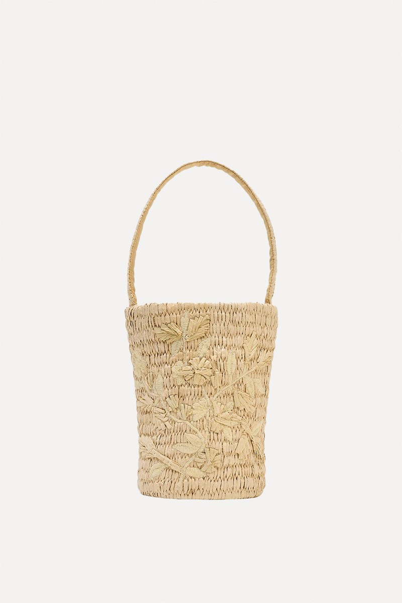Braided Basket Bag With Design