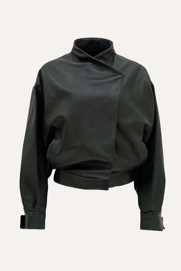 Kimono Wrap Leather Jacket