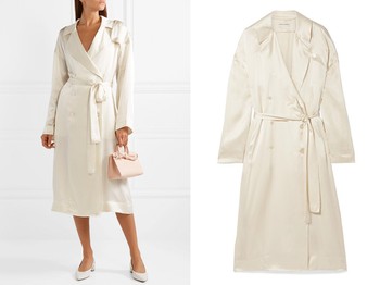 Silk-Satin Trench Coat from Mansur Gavriel