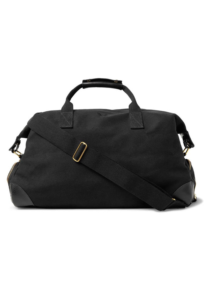 Weekender Leather-Trimmed Cotton-Canvas Holdall from Bennett Winch