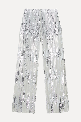 Straight-Fit Trousers With Contrast Rhinestones from Pull & Bear