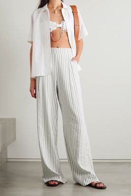 Beach Striped Woven Wide-Leg Pants from Odysse
