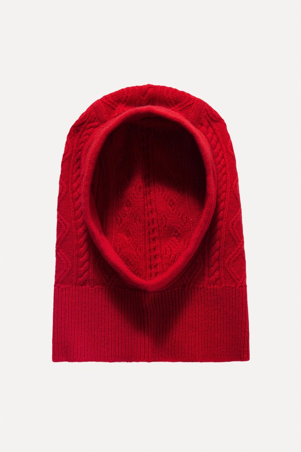 Cable-Knit Wool & Cashmere-Blend Balaclava from Guest In Residence