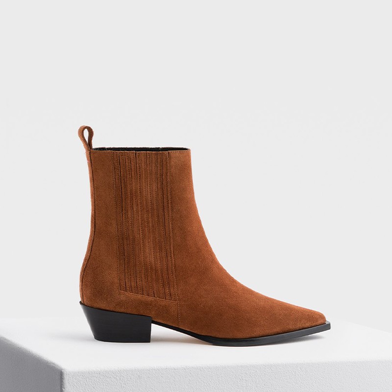 Belinda Hazelnut Calf Boots from Aeydē