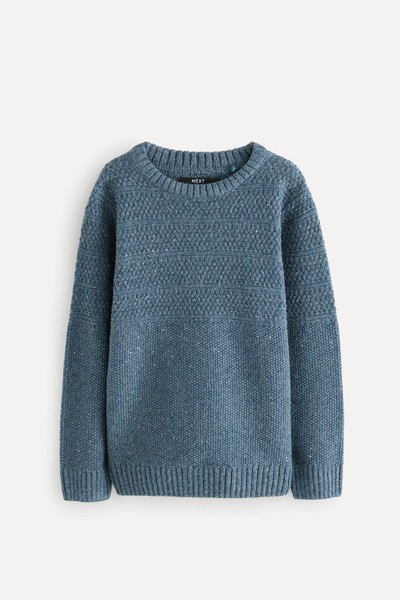 Textured Crew Neck Jumper 