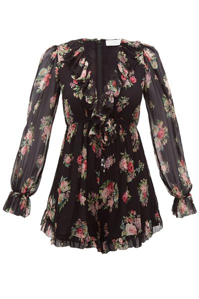 Honour Floral-Print Silk-Chiffon Playsuit from Zimmermann