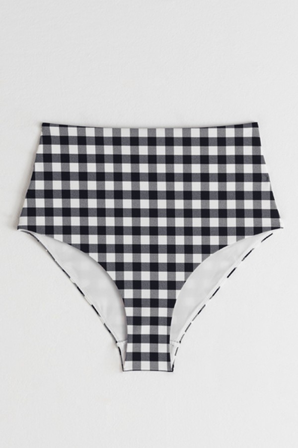 High Waisted Gingham Bikini Briefs