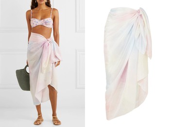 Noa Tie-Dyed Silk-Voile Pareo from LoveShackFancy