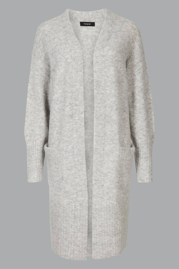 Wool Blend Textured Cardigan from Marks & Spencer