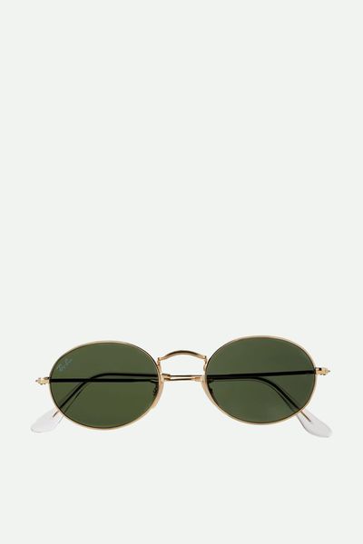 Oval-Frame Gold-Tone Sunglasses from Ray-Ban