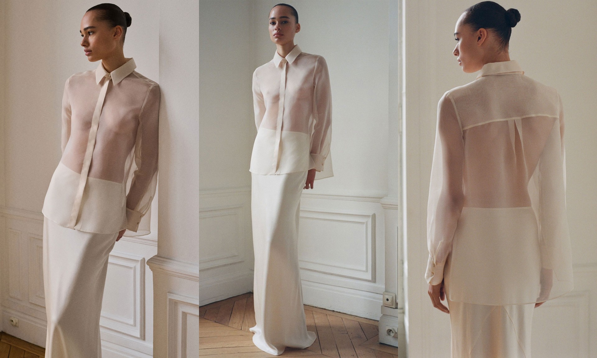 Semi-Transparent Silk Organza Shirt