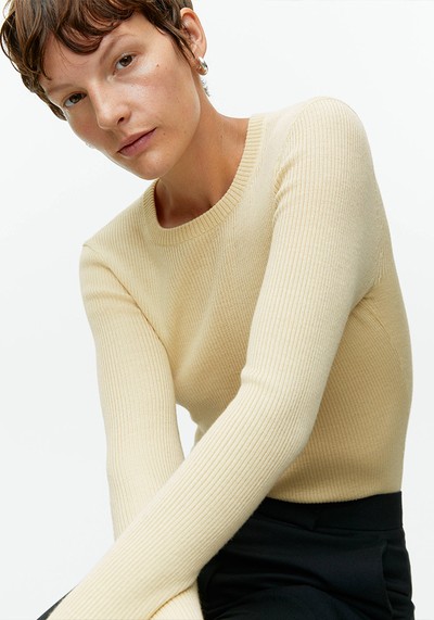 Rib-Knit Merino Top