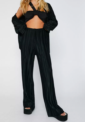 High Waisted Plisse Trouser