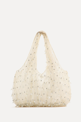 Organza Bucket Bag With Faux Pearls from Zara