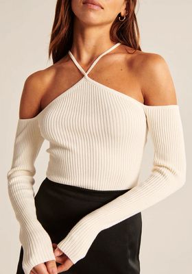 Strappy Halter Sweater Bodysuit