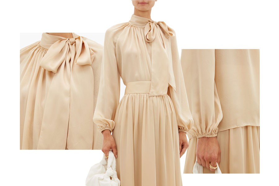 Super Eight Pussy-Bow Silk-Charmeuse Blouse, £395 | Zimmermann