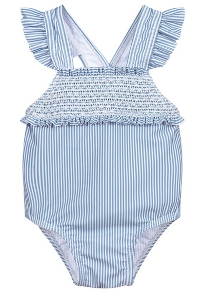 Girls Blue Striped Swimsuit from Tartine et Chocolat