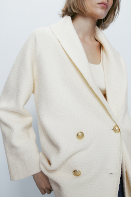 Textured Wrap Cardigan With Buttons from Massimo Dutti