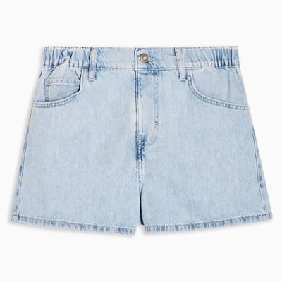 Bleach High Waisted Denim Pull On Shorts