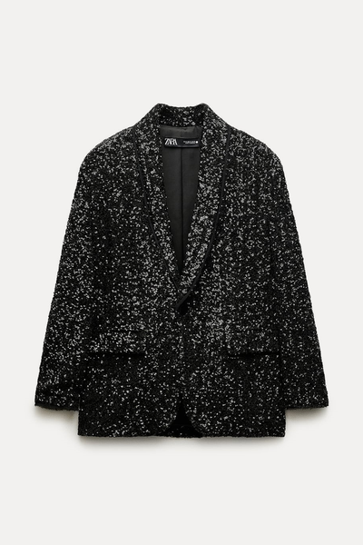 Fitted Blazer With Sequins