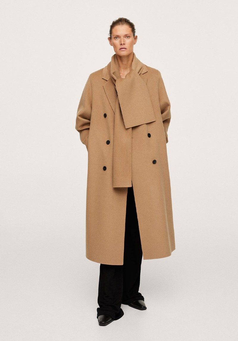 Scarf Wool Coat from Mango