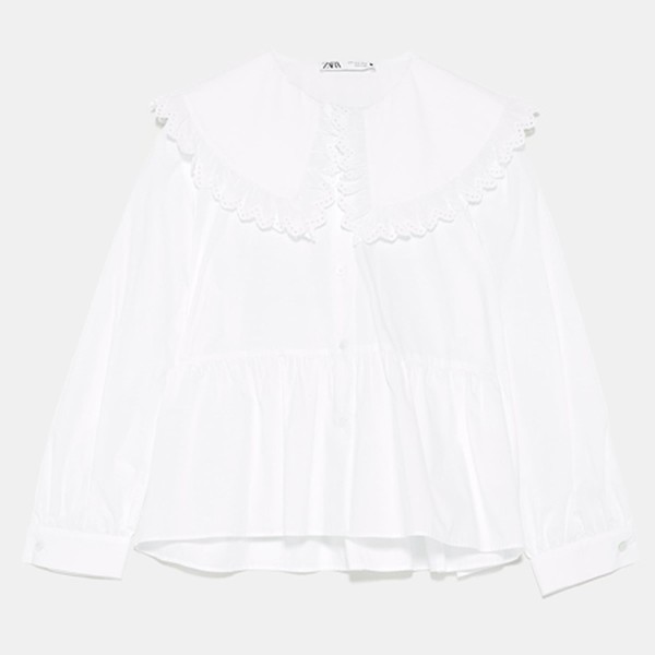 Poplin Blouse With Peter Pan Collar