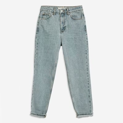 Moto Blue Grey Mom Jeans from Topshop