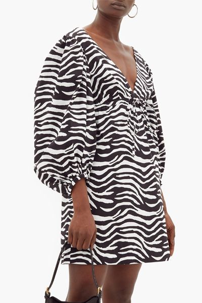 Keshi Zebra-Print Mini Dress from Staud