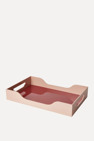 Lacquered Medium Wooden Tray from Print Works