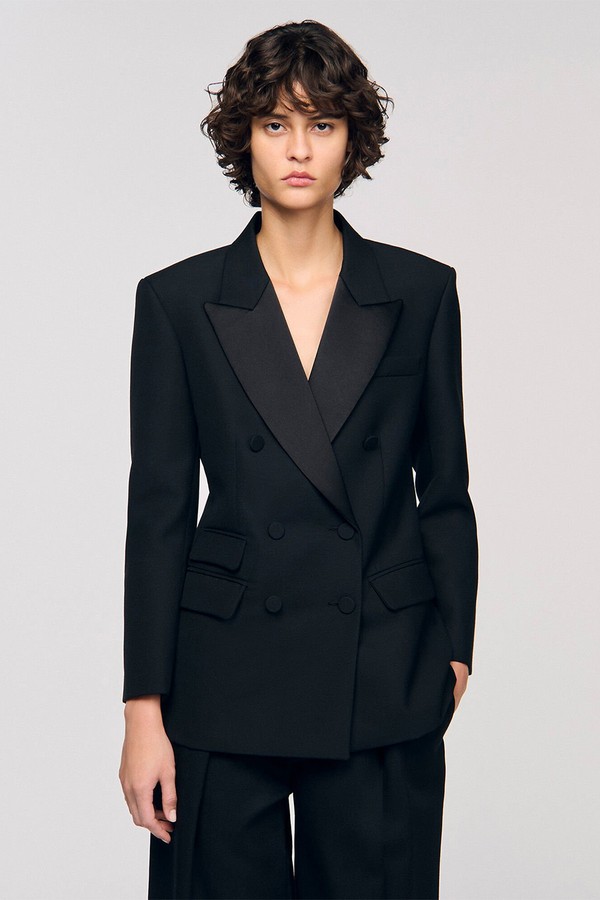Tuxedo Jacket With Satin Collar from Sandro