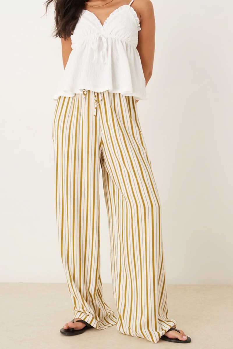 Linen Blend Pull On Trousers from ASOS DESIGN