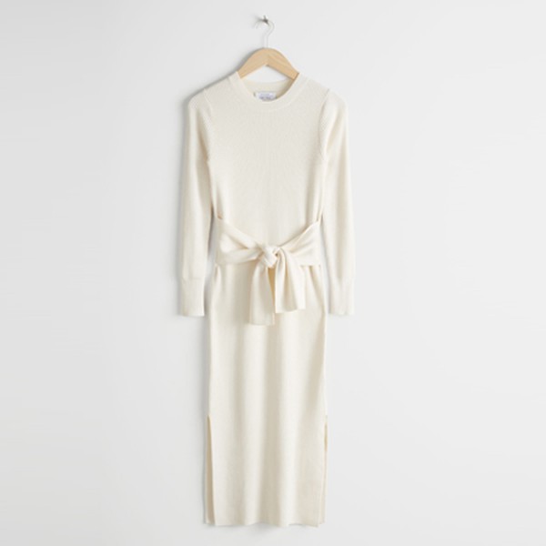 Ribbed Knot Tie Midi Dress from & Other Stories