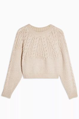 Knitted Cable Crop Jumper