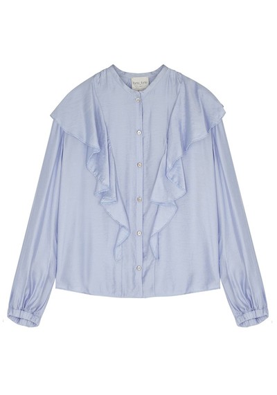 Blue Ruffle-Trimmed Modal-Blend Blouse from Forte_Forte