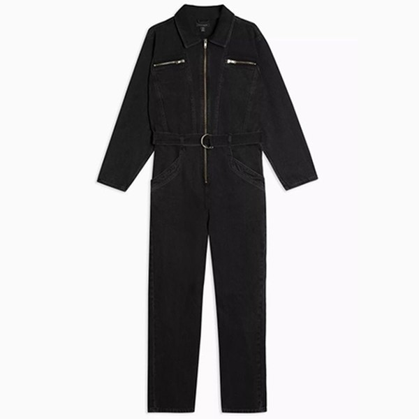Black Denim Boilersuit