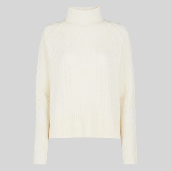 Cable Funnel Neck Wool Knit from Whistles