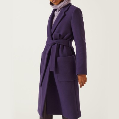 Narrow Belted Wool Coat