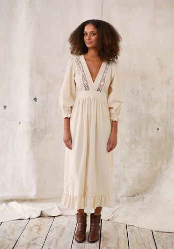 Cream Corduroy London Fields Dress from Justine Tabak