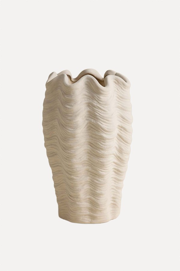 Coastal Shell Textured Ceramic Vase from Marks & Spencer