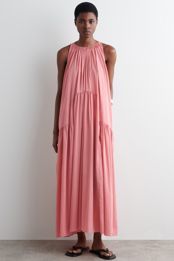 Gathered Halterneck Maxi Dress