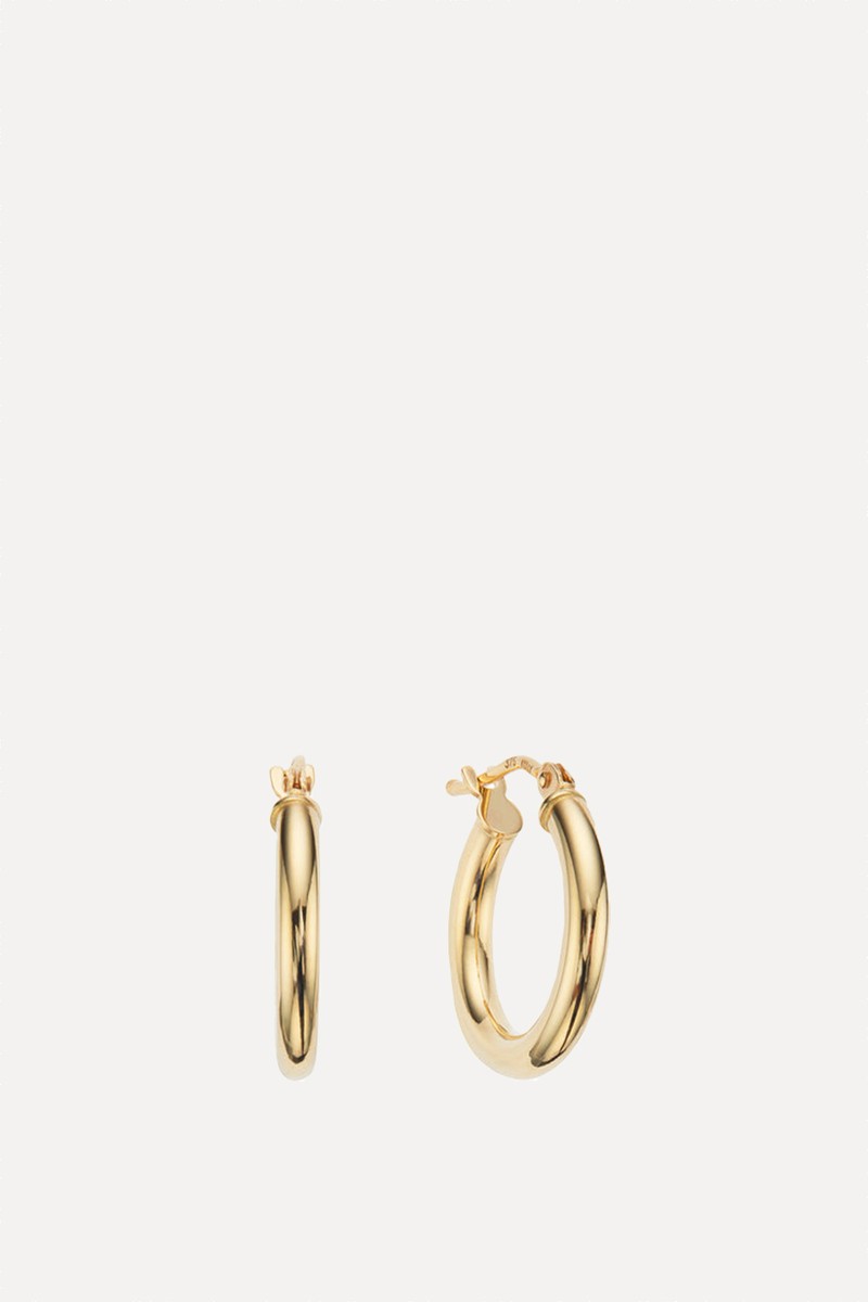 Solid Gold Small Rounded Hoop Earrings from Lily & Roo