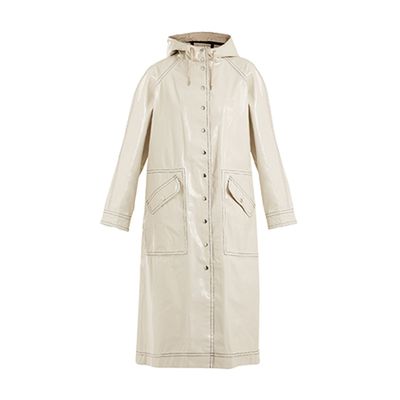 Contrast-Stitching Hooded Cotton-Blend Raincoat from Alexa Chung