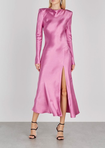 Lucie Pink Satin Midi Dress from Bec & Bridge