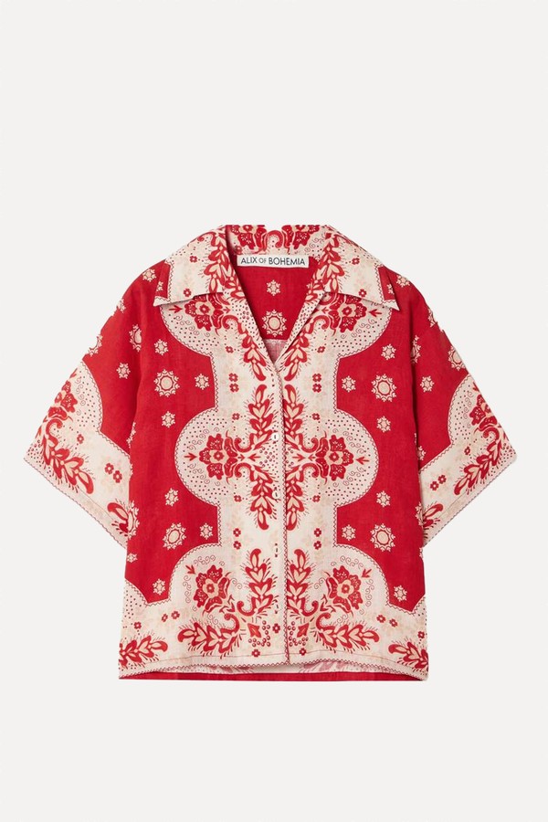 Stevie Printed Linen Shirt from ALIX OF BOHEMIA