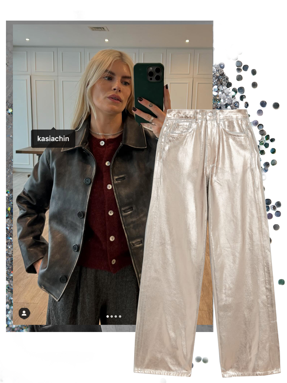 Metallic Wide Leg Jeans from Marks & Spencer