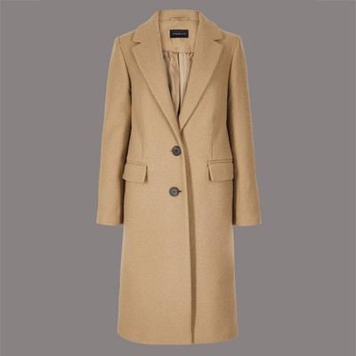 Petite Single Breasted Coat with Cashmere