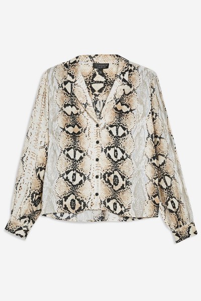 Snake Print Long Sleeve Shirt from Topshop