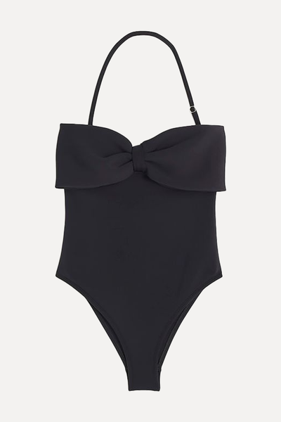 Black Bow Bandeau Swimsuit from River Island