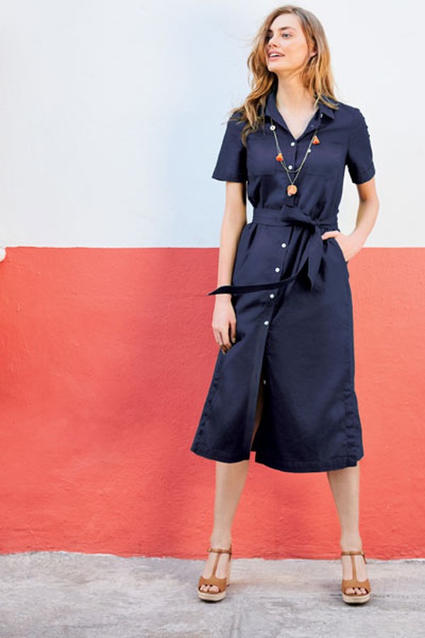 Tie Waist Shirt Dress