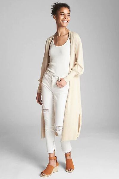 Open-Front Duster Sweater